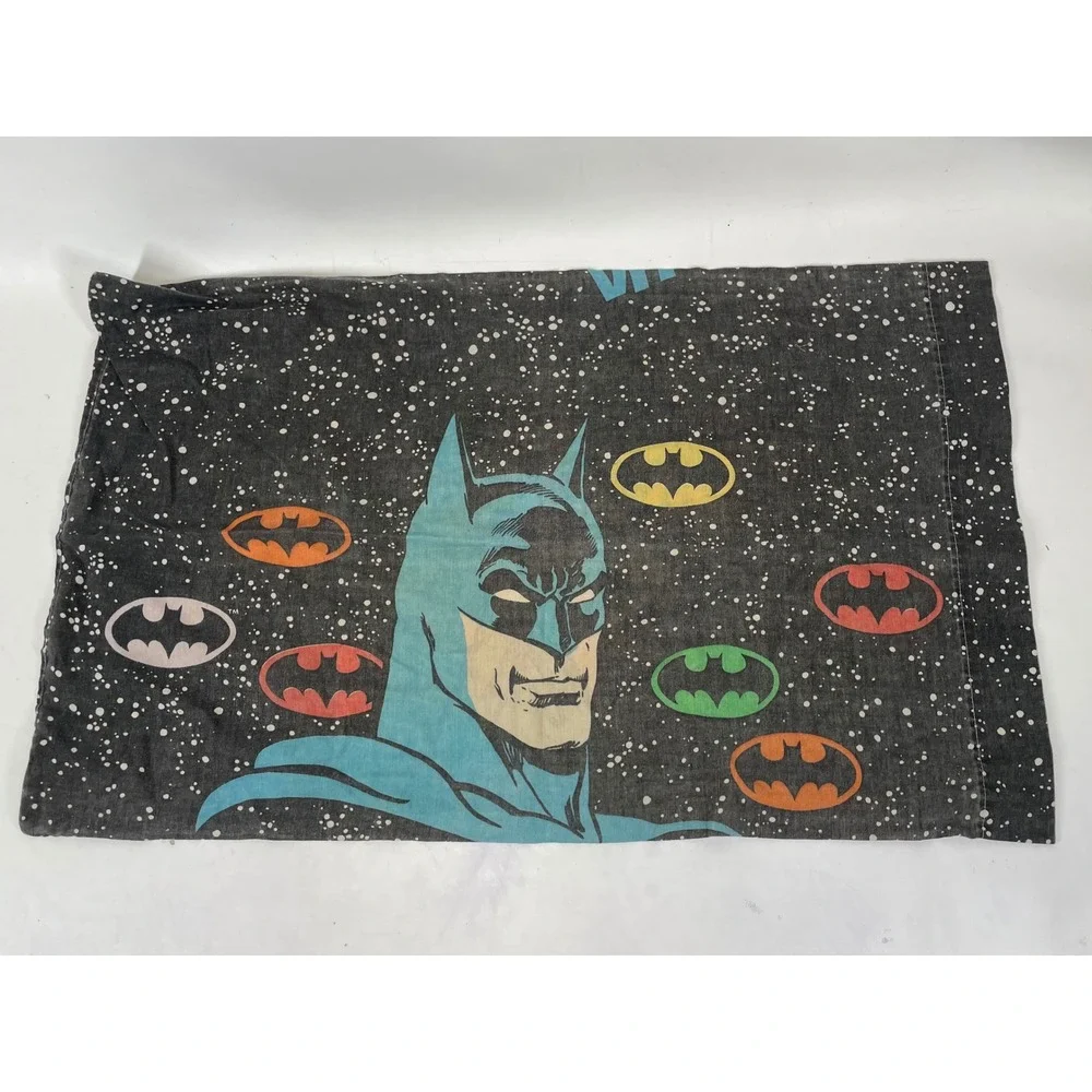 Vintage Batman Joker Pillowcase DC Comics Double Sided Black Standard 29x18